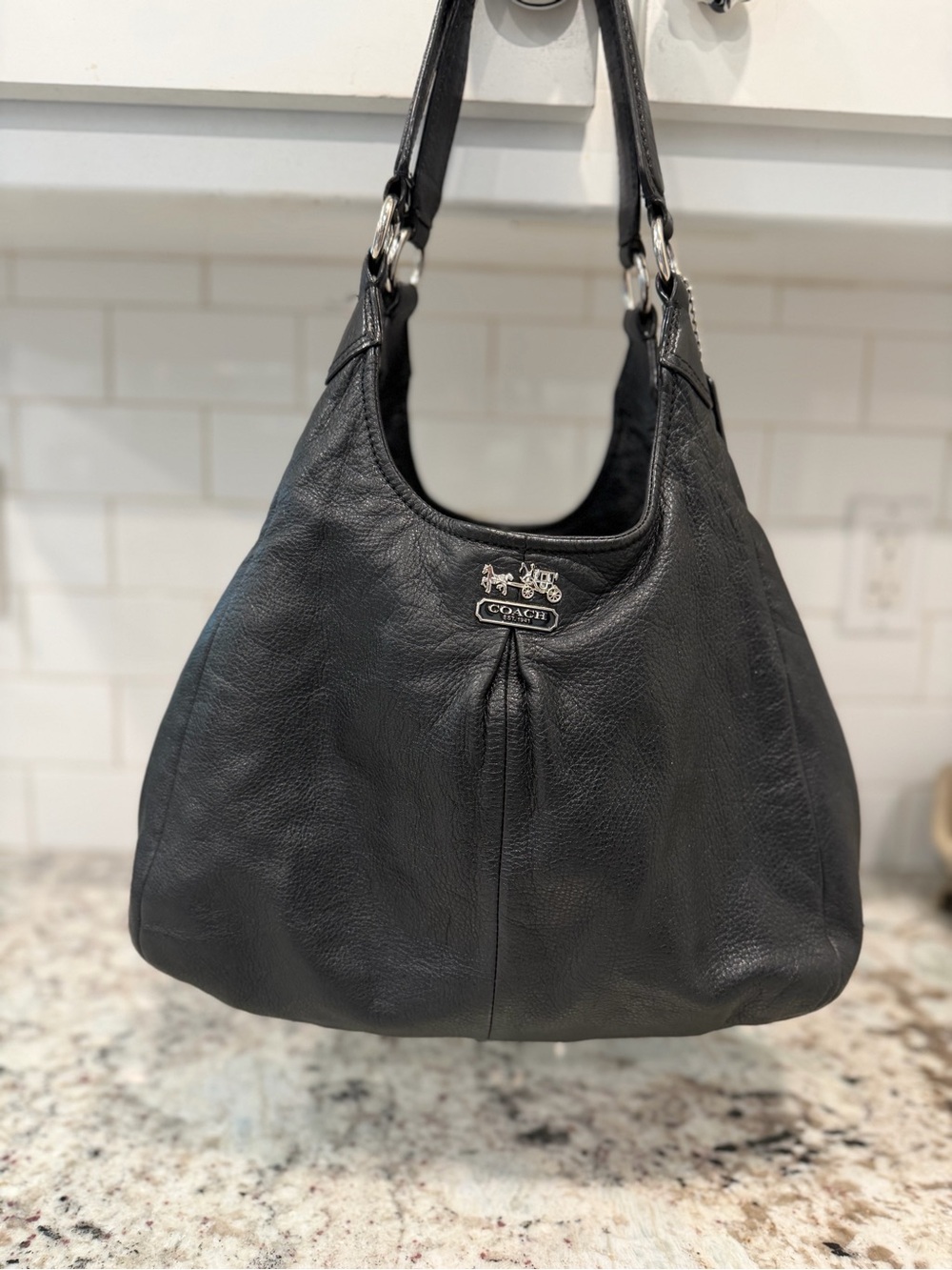 Coach Black Leather Hobo Bag - Classic Women's Shoulder Bag